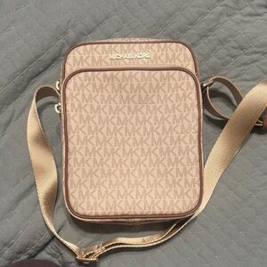 Michael Kors Tan and Brown Messenger Bag